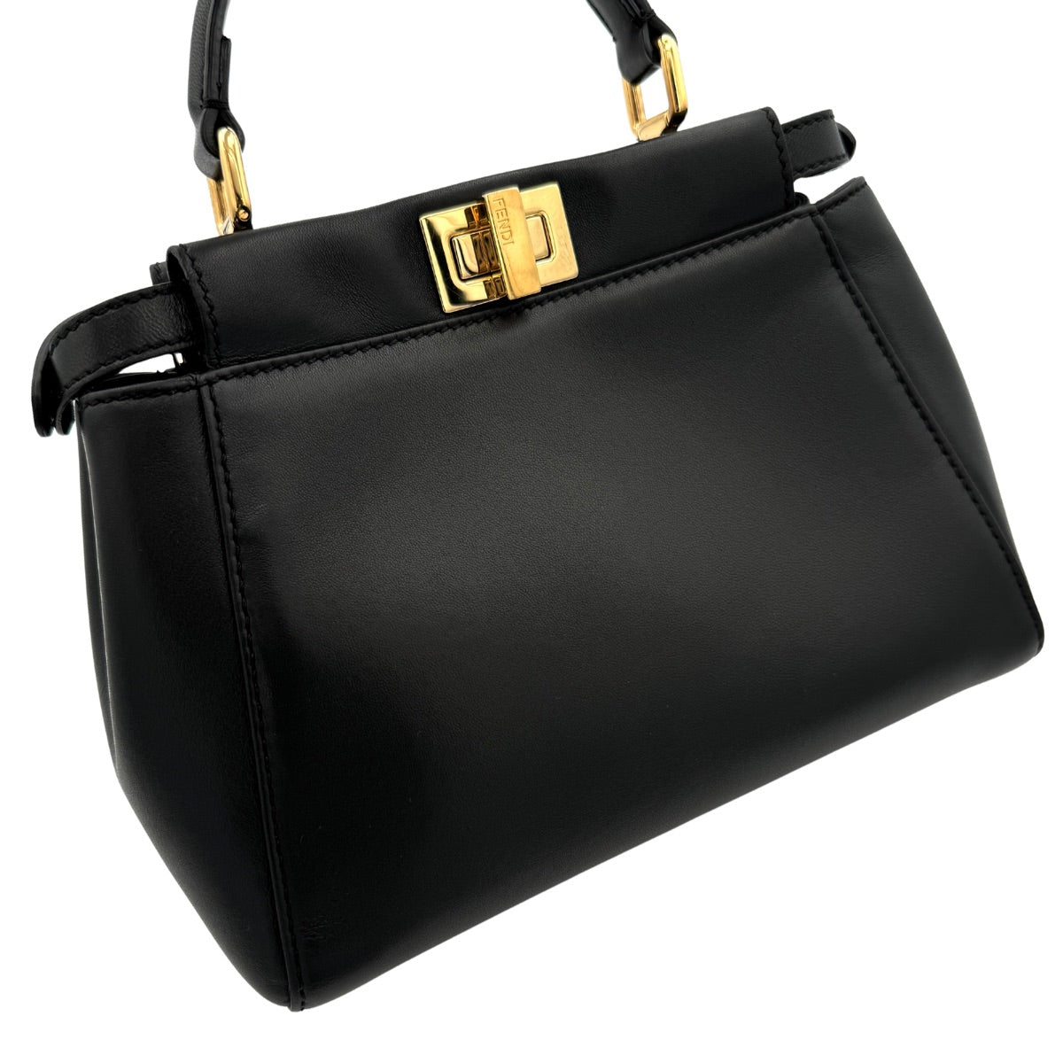 FENDI FENDI Peekaboo small Mini peekaboo Peekaboo mini Bag, Tote Bag, Shoulder Bag, Leather, Black, Gold Fittings