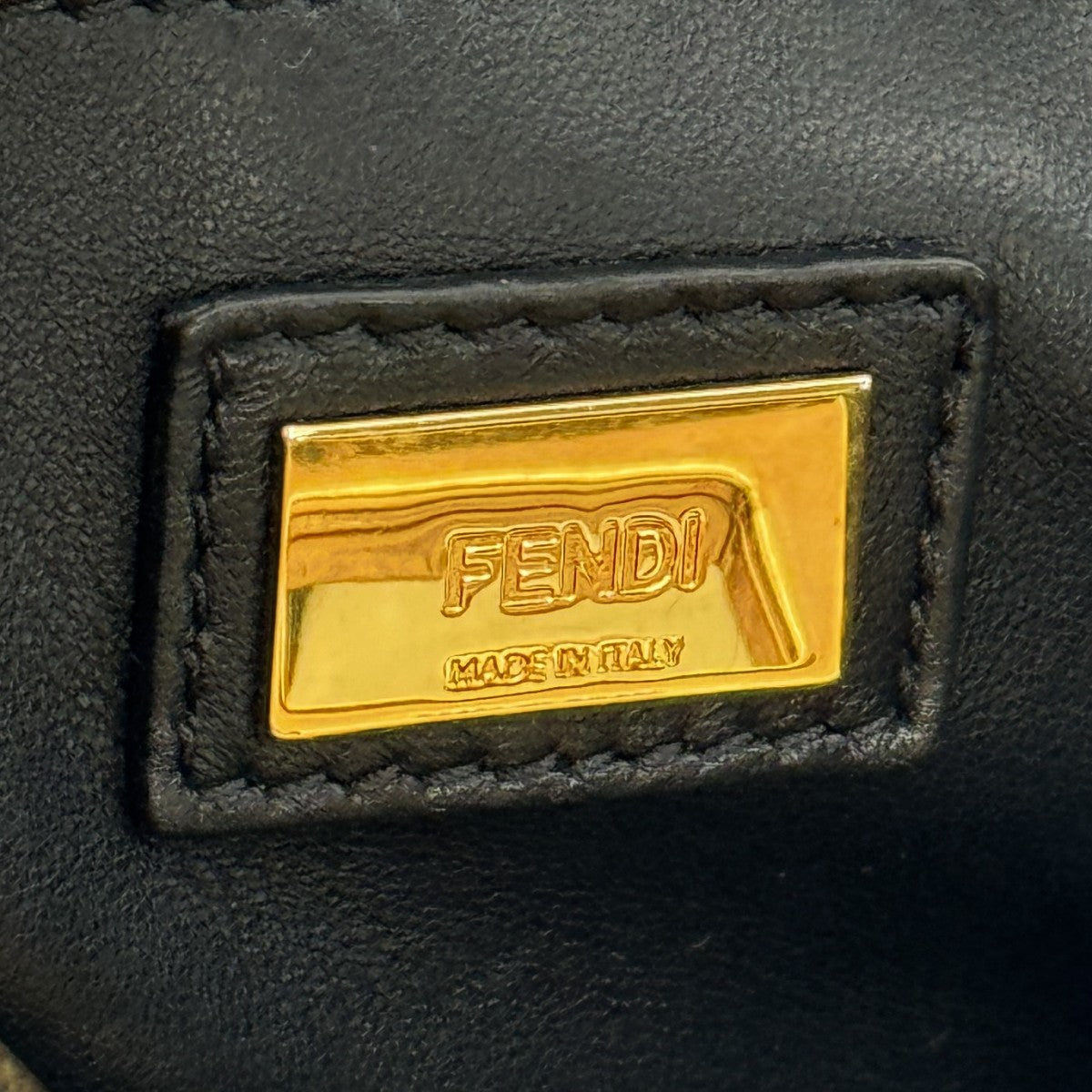 FENDI 펜디 Peekaboo small Mini peekaboo Peekaboo mini 가방, 토트 백, 숄더 백, 가죽, 검은 색, 금 피팅