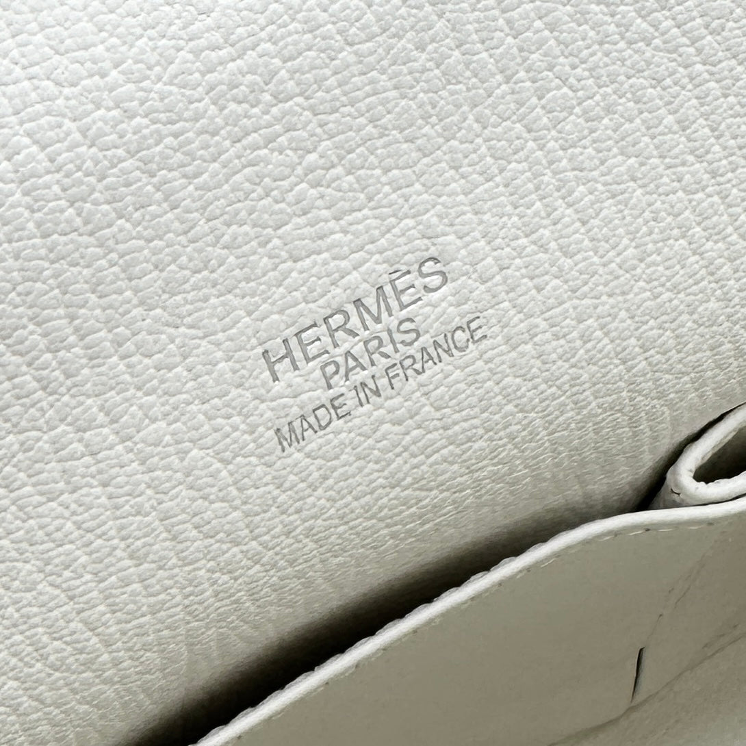 HERMES HERMES Jypsiere 34 Jypsiere 34 Bag, Tote bag, Shoulder bag, Torillon Clemence, White, Silver hardware