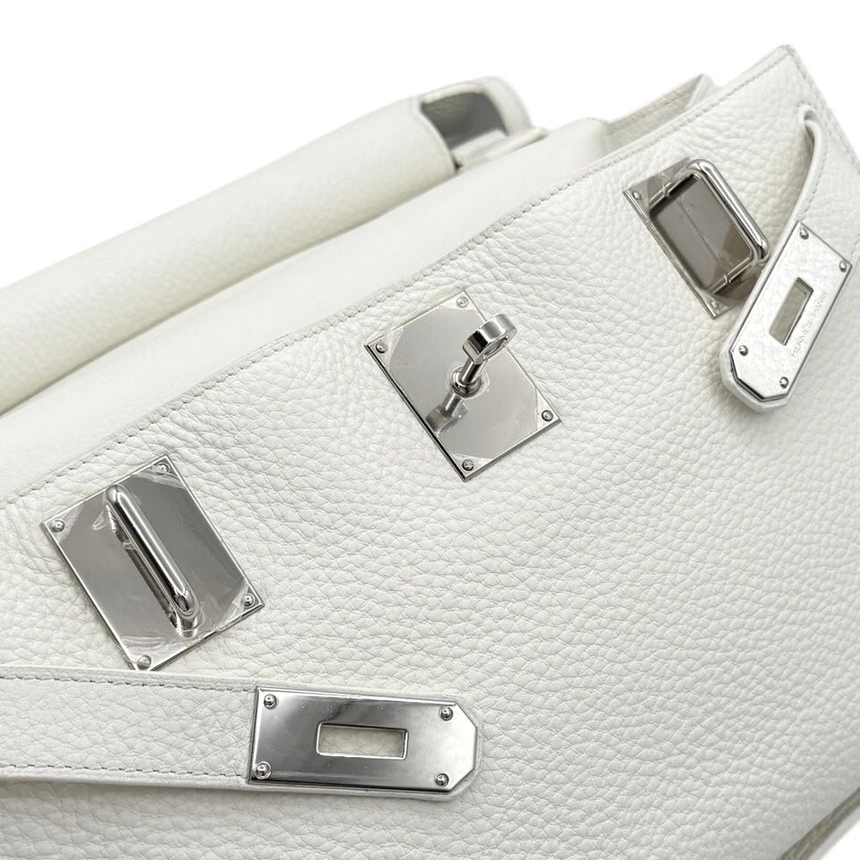 HERMES HERMES Jypsiere 34 Jypsiere 34 Bag, Tote bag, Shoulder bag, Torillon Clemence, White, Silver hardware