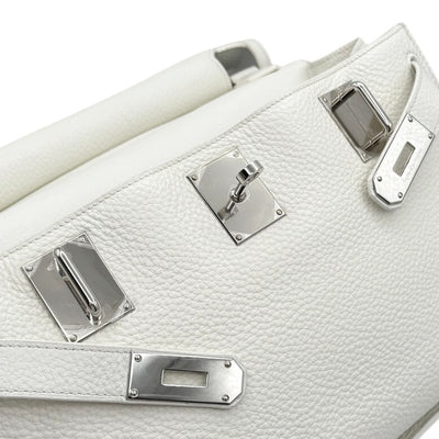 HERMES HERMES Jypsiere 34 Jypsiere 34 Bag, Tote bag, Shoulder bag, Torillon Clemence, White, Silver hardware