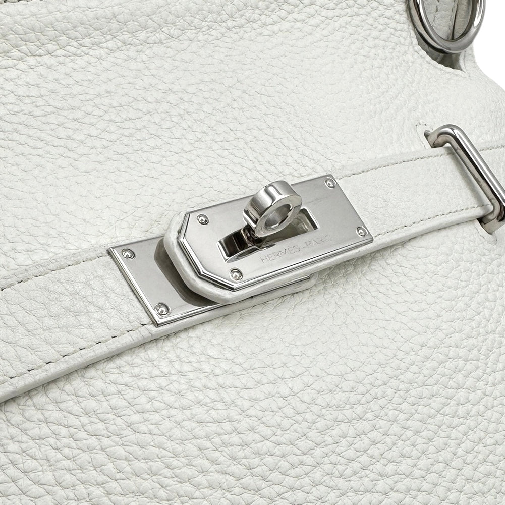 HERMES HERMES Jypsiere 34 Jypsiere 34 Bag, Tote bag, Shoulder bag, Torillon Clemence, White, Silver hardware