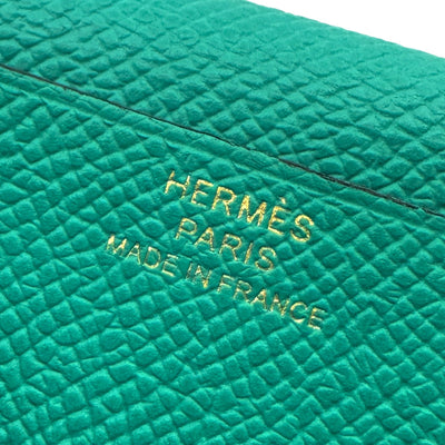 HERMES 헤르메스 B?arn soufflet Bearn soufflet 지갑 롱 지갑 Epson Verrone Green Green Gold Hardware Vaux Epson