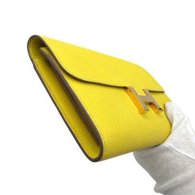 HERMES HERMES Constance long Constance long Wallet Long Wallet Epson Yellow Yellow Gold Metal Fittings