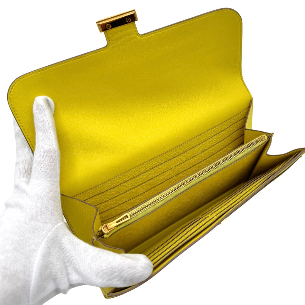 HERMES HERMES Constance long Constance long Wallet Long Wallet Epson Yellow Yellow Gold Metal Fittings