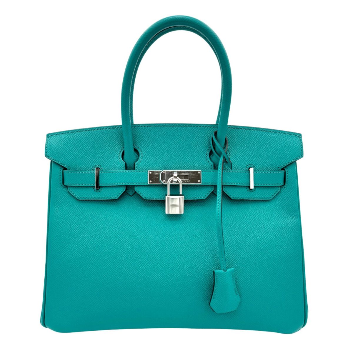 HERMES HERMES Birkin 30 Birkin 30 Bag Tote Bag Epson Blue Paon Blue Green Blue Green Silver Metal Fittings