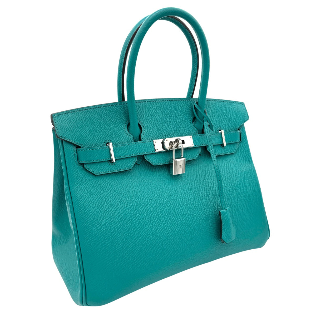 HERMES HERMES Birkin 30 Birkin 30 Bag Tote Bag Epson Blue Paon Blue Green Blue Green Silver Metal Fittings