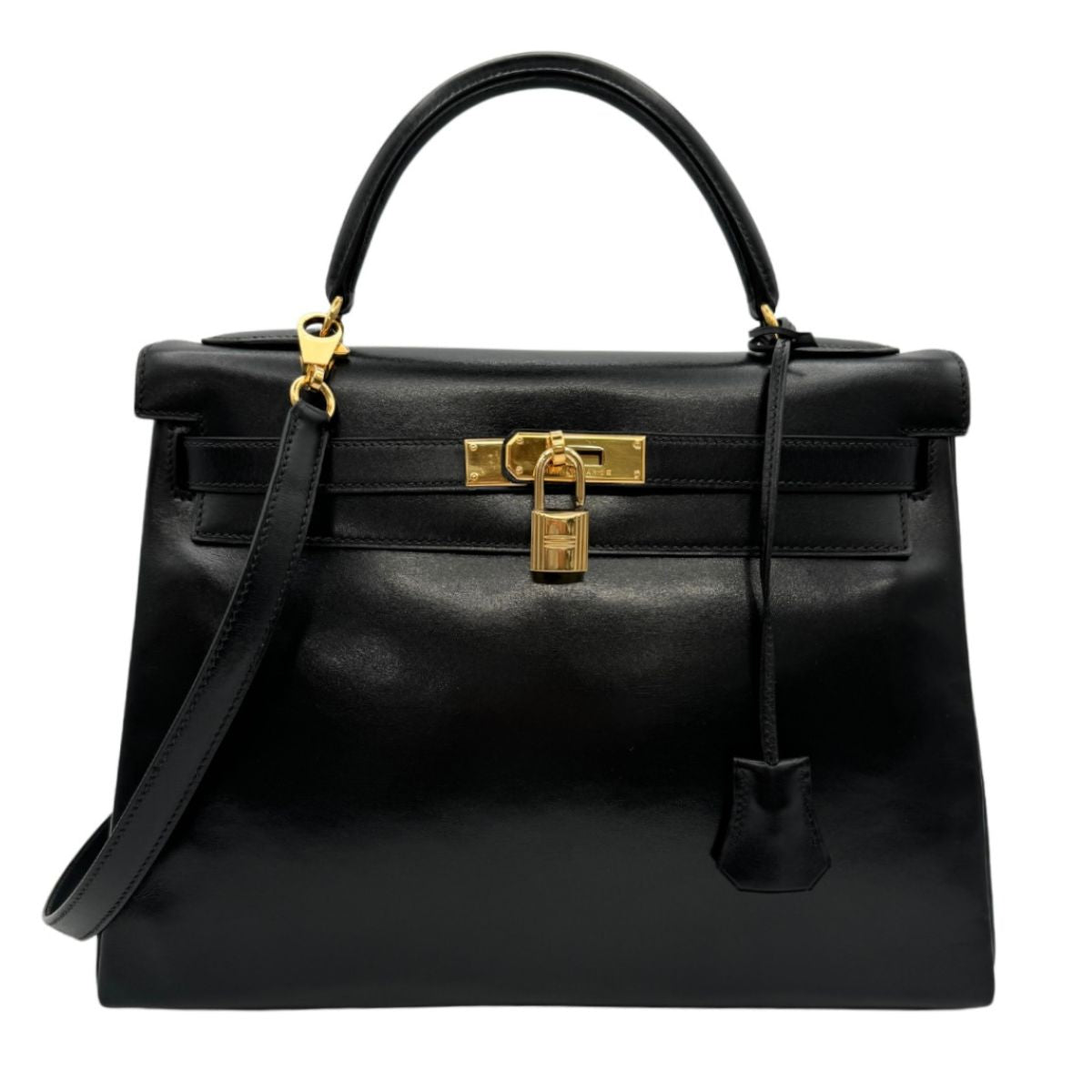 HERMES HERMES Kelly 32 Kelly 32 Bag, Tote Bag, Shoulder Bag, Box Calf, Noir, Black, Gold Fittings