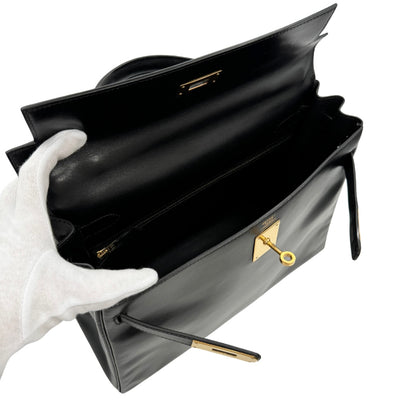 HERMES HERMES Kelly 32 Kelly 32 Bag, Tote Bag, Shoulder Bag, Box Calf, Noir, Black, Gold Fittings