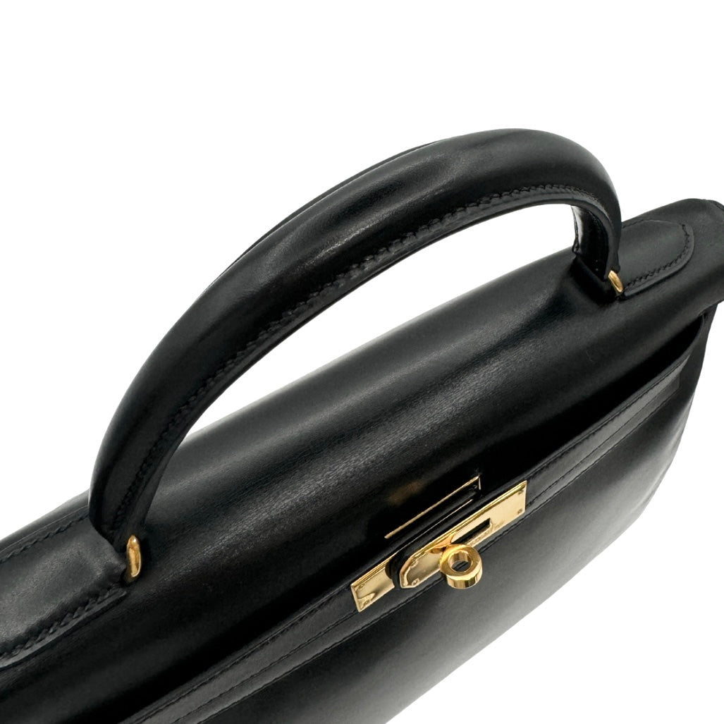 HERMES HERMES Kelly 32 Kelly 32 Bag, Tote Bag, Shoulder Bag, Box Calf, Noir, Black, Gold Fittings