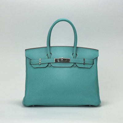 HERMES 헤르메스 Birkin 30 Birkin 30 가방, 토트 백, 토고, 레곤, 청록색, 파란색, 녹색, 파란색, 녹색, 실버 하드웨어