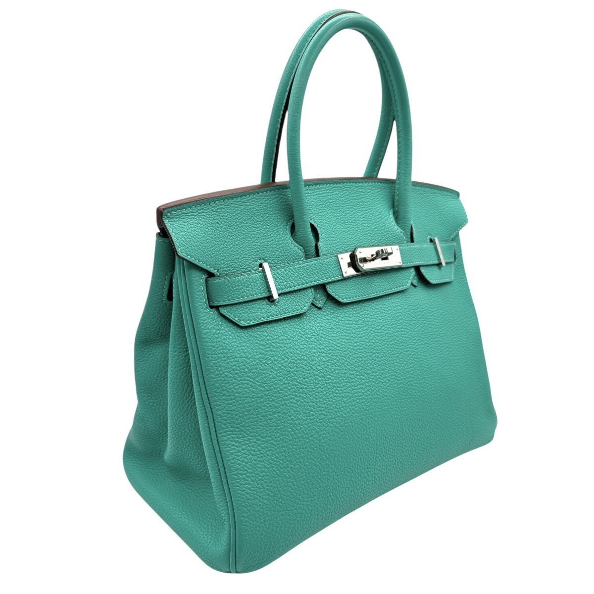 HERMES 헤르메스 Birkin 30 Birkin 30 가방, 토트 백, 토고, 레곤, 청록색, 파란색, 녹색, 파란색, 녹색, 실버 하드웨어