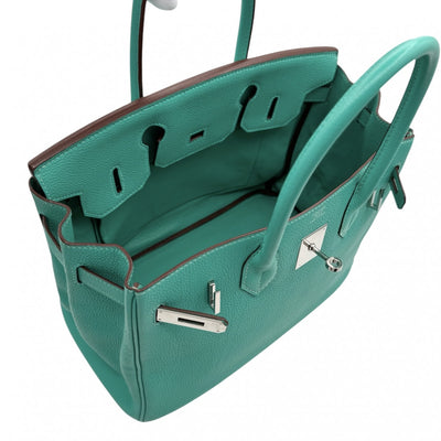 HERMES HERMES Birkin 30 Birkin 30 Bag, Tote Bag, Togo, Lagon, Turquoise, Blue, Green, Blue, Green, Silver Hardware