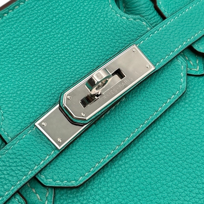 HERMES 헤르메스 Birkin 30 Birkin 30 가방, 토트 백, 토고, 레곤, 청록색, 파란색, 녹색, 파란색, 녹색, 실버 하드웨어