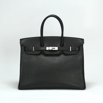 エルメス HERMES バーキン35 バーキン 35　パーソナルオーダー バッグ トートバッグ エプソン ノワール ブラック 黒 シルバー金具 ヴォーエプソン