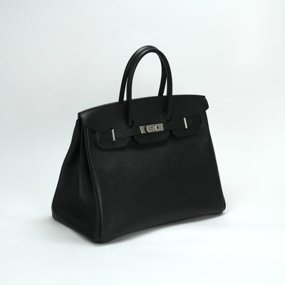 エルメス HERMES バーキン35 バーキン 35　パーソナルオーダー バッグ トートバッグ エプソン ノワール ブラック 黒 シルバー金具 ヴォーエプソン