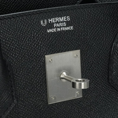 エルメス HERMES バーキン35 バーキン 35　パーソナルオーダー バッグ トートバッグ エプソン ノワール ブラック 黒 シルバー金具 ヴォーエプソン