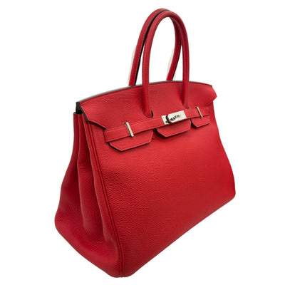 HERMES HERMES Birkin 35 Birkin 35 Bag, tote bag, rouge coo, red, silver hardware