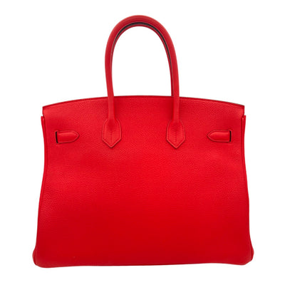 HERMES HERMES Birkin 35 Birkin 35 Bag, tote bag, rouge coo, red, silver hardware