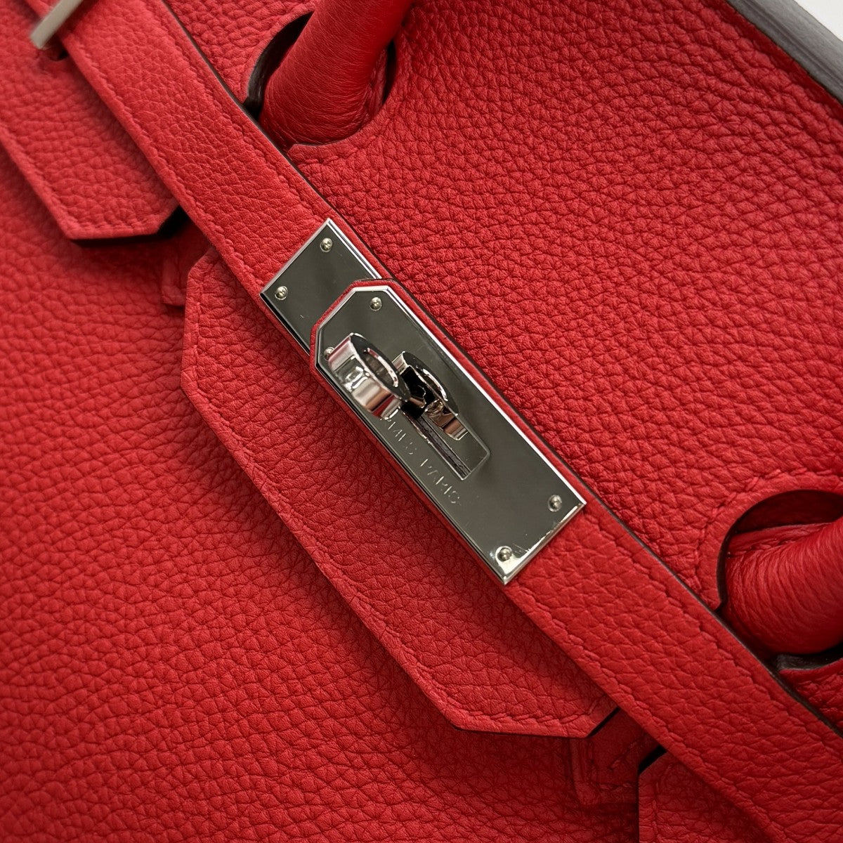 HERMES 헤르메스 Birkin 35 Birkin 35 가방, 토트 백, 루즈 쿠, 빨간색, 실버 하드웨어