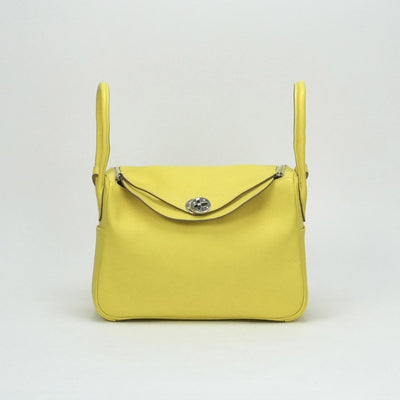 HERMES 爱马仕 Lindy 26 Lindy 26 袋，手提袋，肩膀袋，彩色，石灰，黄色，黄色，银色