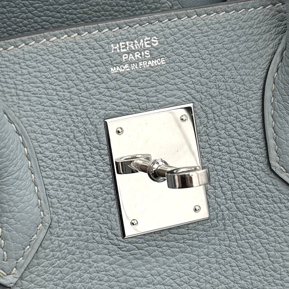 HERMES 헤르메스 Birkin 30 Birkin 30 가방 토트 백 토고 블루 런 블루 블루 블루 라이트 블루 실버 금속 피팅