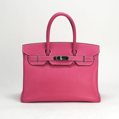 HERMES 헤르메스 Birkin 30 Birkin 30 가방 토트 백 엡슨 로즈 딜리안 핑크 실버 메탈 피팅 Vaugh Epson