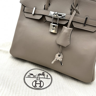 エルメス HERMES バーキン25 バーキン 25 バッグ トートバッグ スイフト エトゥープ ベージュ グレージュ シルバー金具 ヴォースイフト