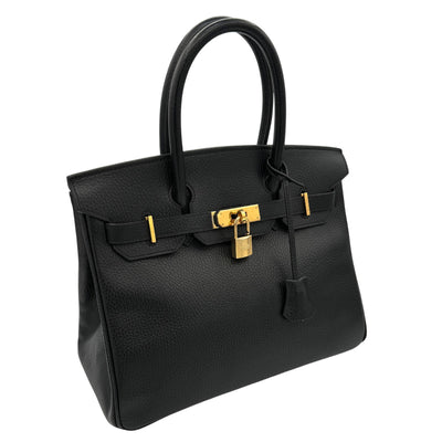 HERMES 헤르메스 Birkin 30 Birkin 30 가방, 토트 백, Ardennes, Noir, Black, Gold Fittings