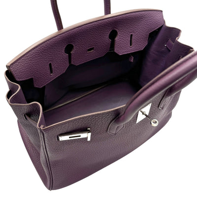 HERMES HERMES Birkin 35 Birkin 35 Bag, Tote Bag, Fjord, Cassis, Purple, Purple, Silver Fittings