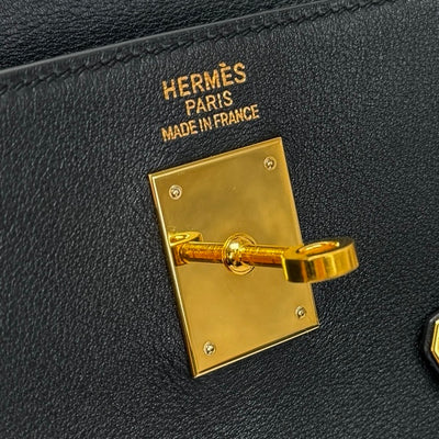 HERMES 爱马仕 Kelly 35 Kelly 35 袋手提袋evergrain黑色黑金配件