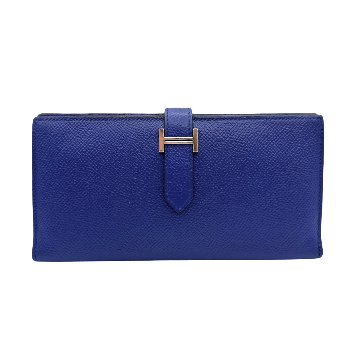 HERMES HERMES B?arn soufflet Bearn soufflet Wallet Long Wallet Epson Blue Electric Blue Blue Silver Vaugh Epson