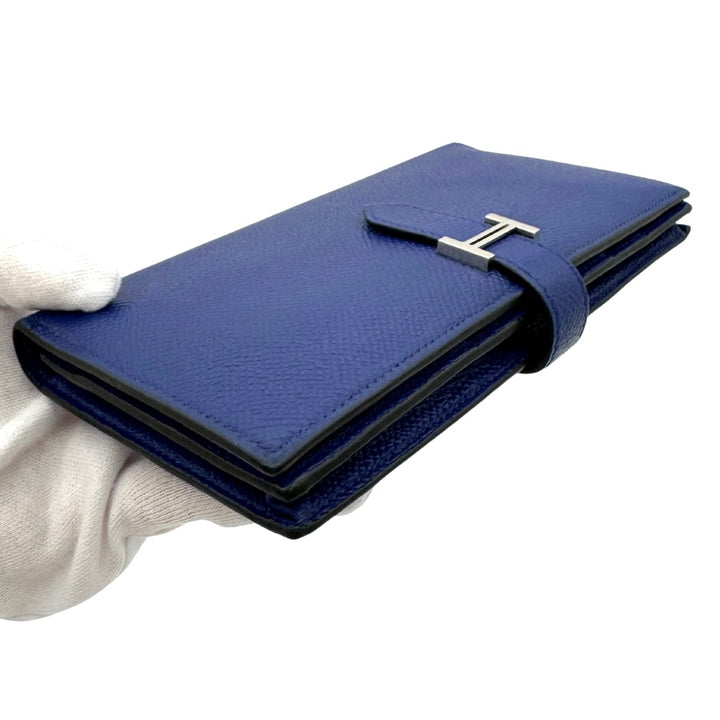 【美品】エルメス　ベアンスフレ　エトゥープ　エプソン　長財布　W5 HERMES 美品 エルメス ベアンスフレ 二つ折り長財布 マチ有り