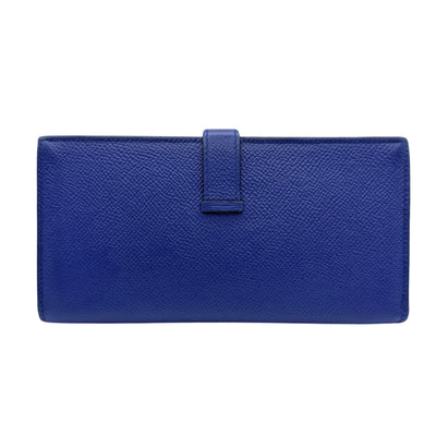 HERMES HERMES B?arn soufflet Bearn soufflet Wallet Long Wallet Epson Blue Electric Blue Blue Silver Vaugh Epson