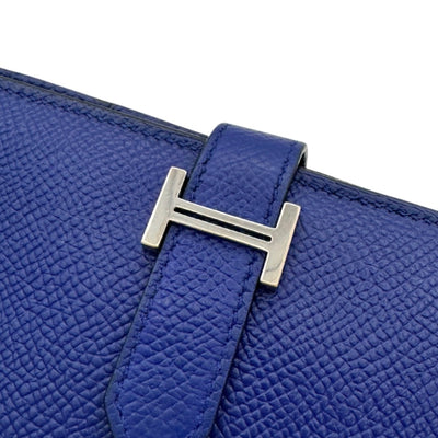 HERMES HERMES B?arn soufflet Bearn soufflet Wallet Long Wallet Epson Blue Electric Blue Blue Silver Vaugh Epson