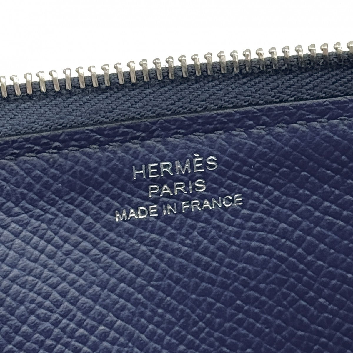 エルメス HERMES アザップロング アザップロング クラシック 財布 長財布 ロングウォレット エプソン ブルー 青 シルバー金具 ヴォーエプソン ラウンドジップ ラウンドファスナー