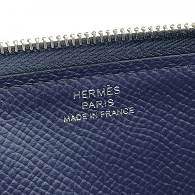 HERMES 헤르메스 Azap long Azap long classic 지갑 롱 지갑 엡슨 블루 블루 실버 메탈 피팅 보드 엡슨 라운드 Zip Zip