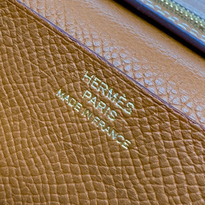 HERMES HERMES B?arn soufflet Bearn soufflet Wallet Long Wallet Epson Gold Brown Gold Hardware Vaugh Epson