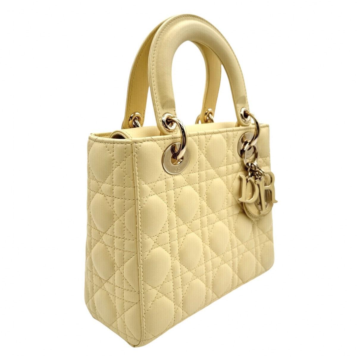 CHRISTIAN DIOR CHRISTIAN DIOR Lady dior small LADY DIOR MY ABCDIOR Small bag MYABC Cannage bag Bag, Tote Bag, Shoulder Bag, Lambskin, Yellow, Yellow, Gold Fittings