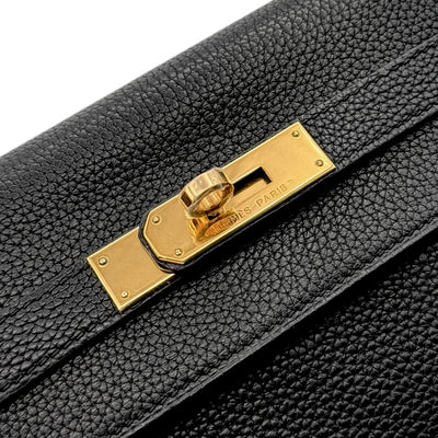 HERMES 헤르메스 Kelly 32 Kelly 32 가방, 토트 백, 숄더백, 토고, 누아르, 검은 색, 금 피팅