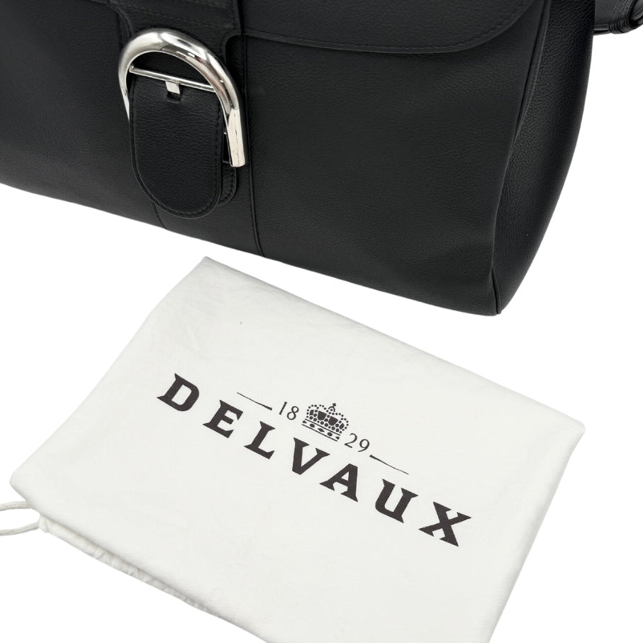 DELVAUX Delvaux Brillon GM Brillon GM 包，手提袋，肩膀袋，皮革，黑色，黑色，银色硬件，手袋，肩膀袋，2向袋子