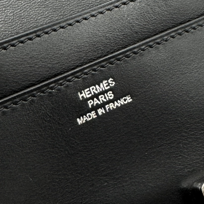 HERMES HERMES Constance long Constance long Wallet Long Wallet Long Wallet Box Calf Noir Black Silver Hardware