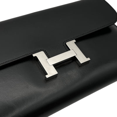 HERMES HERMES Constance long Constance long Wallet Long Wallet Long Wallet Box Calf Noir Black Silver Hardware