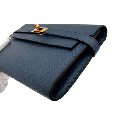 HERMES 爱马仕 Kelly wallet Kelly wallet long Verso Bicolor 钱包长钱包爱普生深蓝色面纱老板秋天蓝色绿色蓝色绿色金色硬件vo Epson