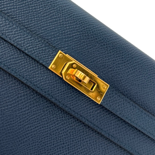 HERMES HERMES Kelly wallet Kelly wallet long Verso Bicolor Wallet Long Wallet Epson Deep Blue Veil Boss Fall Blue Green Blue Green Gold Hardware Vo Epson