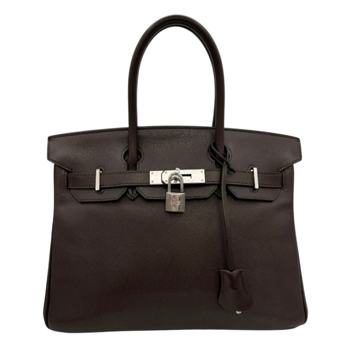 HERMES 헤르메스 Birkin 30 Birkin 30 가방, 토트 백, 엡슨, 초콜릿, 갈색, 갈색, 실버 피팅, Vo Epson