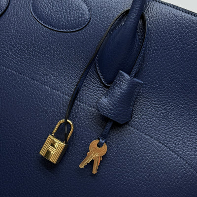 エルメス HERMES ボリード45 ボリード 45 バッグ トートバッグ アルデンヌ ブルー 青 ゴールド金具