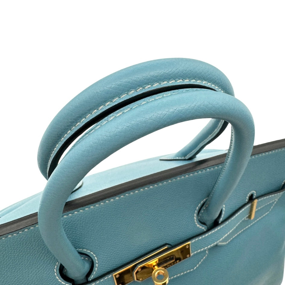 HERMES 爱马仕 Birkin 35 Birkin 35 袋子手提袋Epson Blue Gene Blue Blue Blue Gold Hardware vo Epson