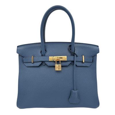 HERMES HERMES Birkin 30 Birkin 30 Tote bag Toryon Clemence Blue Agat Blue Blue Gold hardware