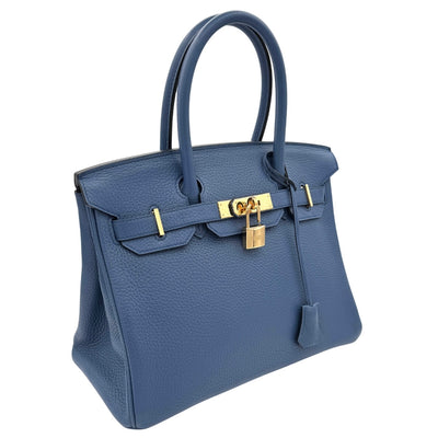 HERMES 헤르메스 Birkin 30 Birkin 30 토트 백 토리온 클레멘스 블루 아가트 블루 블루 골드 하드웨어